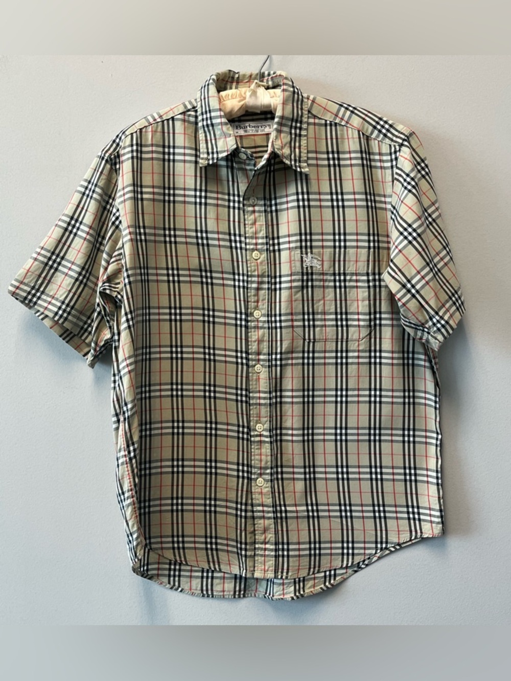 Burberry Classic Short-Sleeve Check Button-Up Shirt - Beige Check—Medium